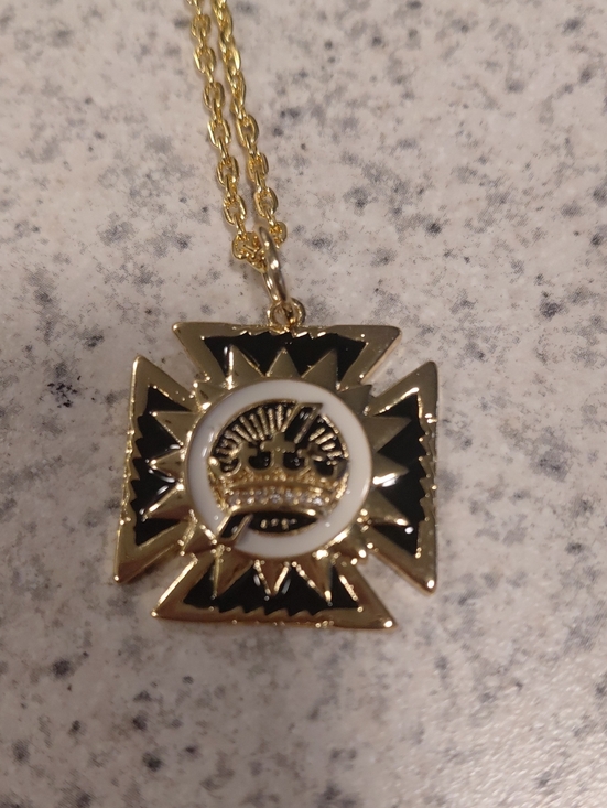 Jewelry - Gold and Black Enamel Sunburst Pendant Necklace